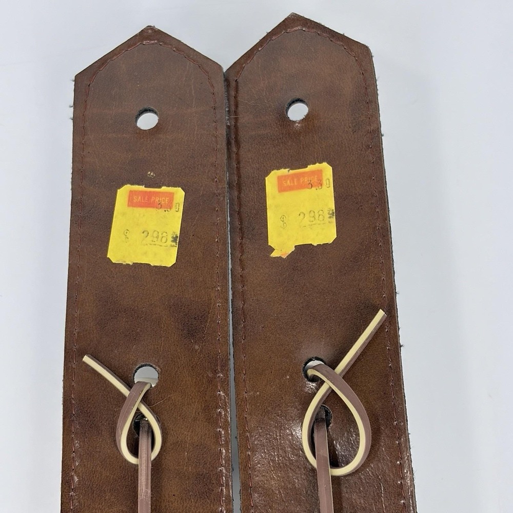 Vintage Sleigh Bells Brown Leather Straps Gold Silver Jingle Bells 2pk - Picture 10 of 10
